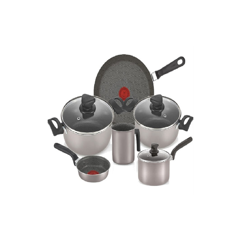 Batería Talent 9 Piezas Antiadherente Tapa de Vidrio Gris 5818500