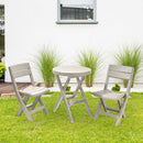 Combo Mesa Redonda Baru  + 2 Silla Plegables Baru Taupe 13008