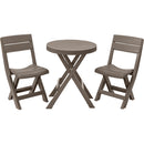 Combo Mesa Redonda Baru +2 Sillas Plegables Baru Mocca 13007
