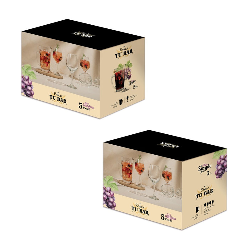 Set Sangría Jarra + Vasos 3 Estuches x 5 Unidades 9886EL5TUBAR