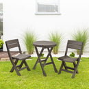 Combo Mesa Redonda Baru +2 Sillas Plegables Baru Mocca 13007