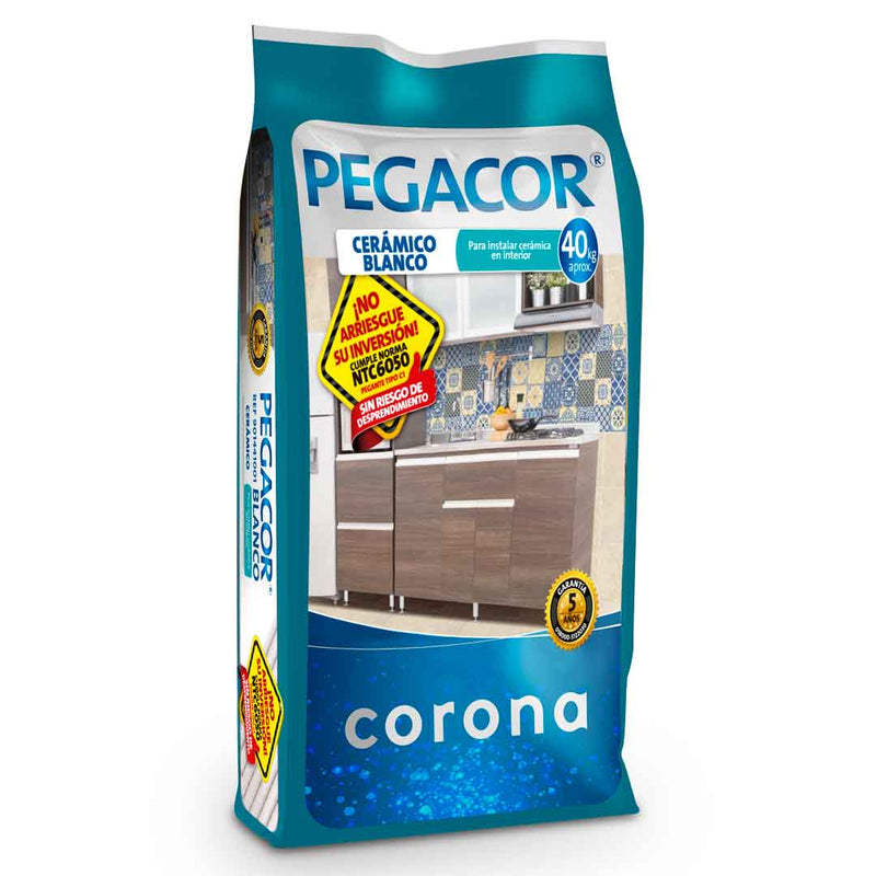 Pegacor cerámico blanco Bulto x  40Kg