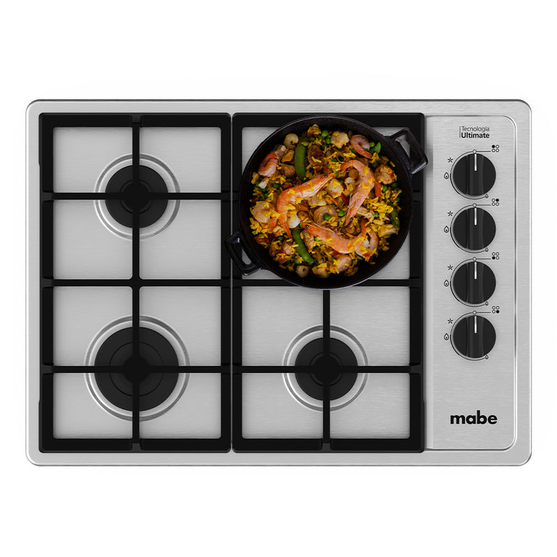 Cubierta de Empotrar a Gas Natural 60x44CM 4 Puestos H 110V Inoxidable PM6044NF0