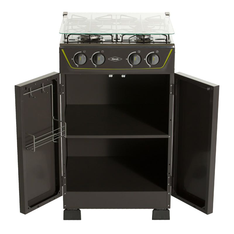 Estufa de gabinete Romero con tapa de vidrio color plata - Gas Natural 9001903