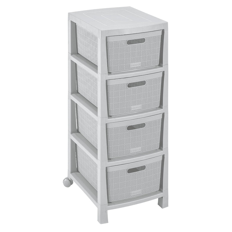 Cajonero Fique 4 Gavetas Gris Hielo 12571