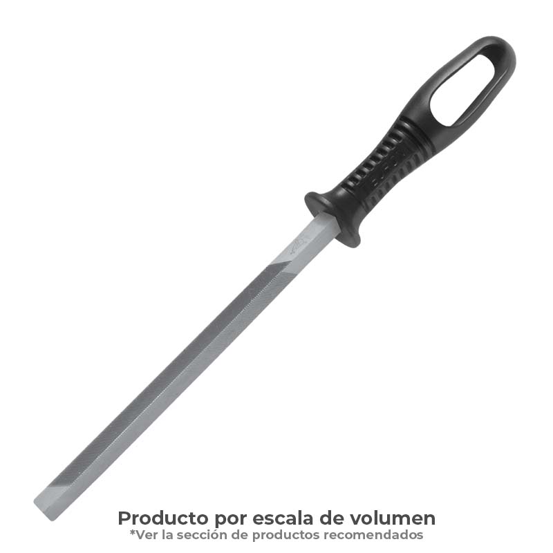 Lima tiburón 6” triangular con mango negro 652397