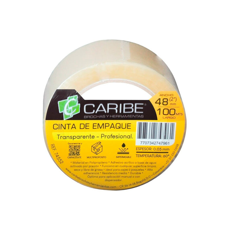 Cinta Empaque Caribe 48mm x 100mt Transparente -74552-747961