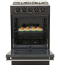 Estufa de piso Romero de 50cm con tapa de vidrio color negro - Gas Natural. 9002403