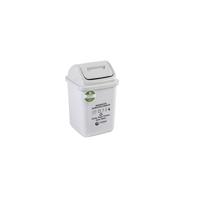 Papelera vaiven de 5lt color blanco