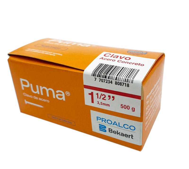 Clavo de Acero Concreto 1 1/2" x 3,5mm x 25KG -703445