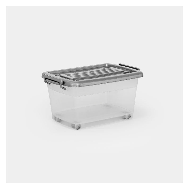 Caja Megautil con Ruedas de 25 Litros Gris Plata