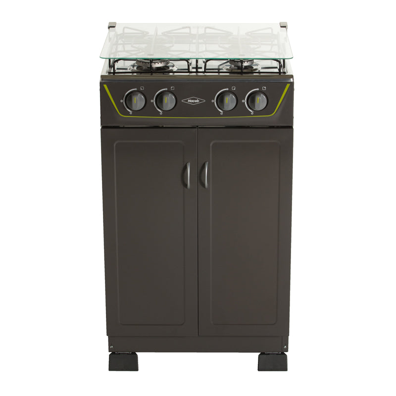 Estufa de gabinete Romero con tapa de vidrio color plata - Gas Natural 9001903