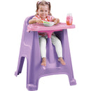 Silla Comedor Bebe color gris hielo rosado 9022