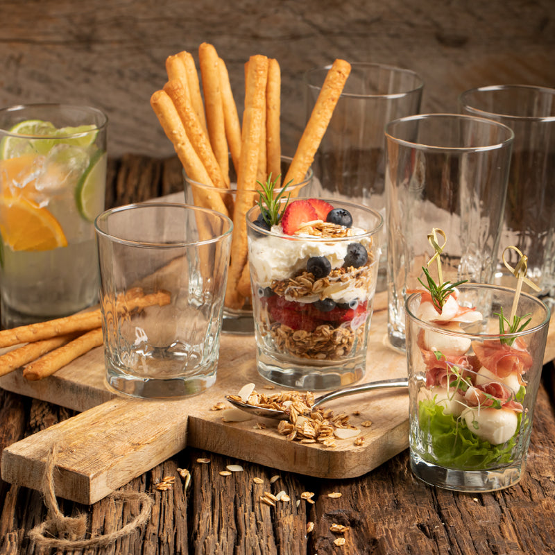 Set 4 Vasos para Bebidas + Vasos 4 Vasos Roqueros x 8 Unidades 9836ELCPT