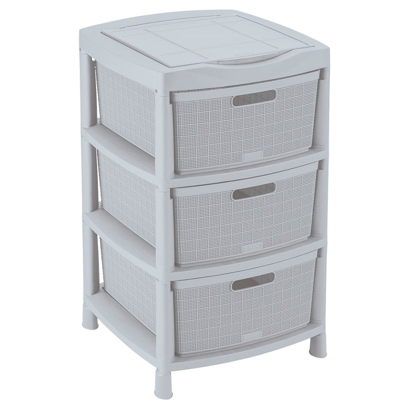 Gavetero Fique 3 Gavetas Gris Hielo 12545