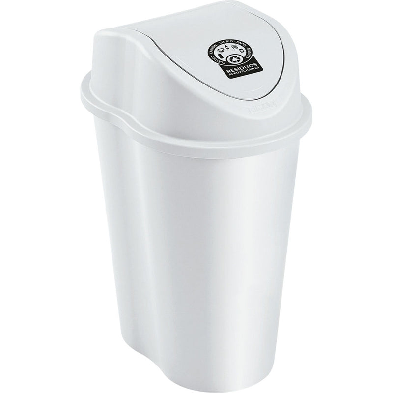 Papelera Tapa Vaivén 25 Litros Blanco 12193
