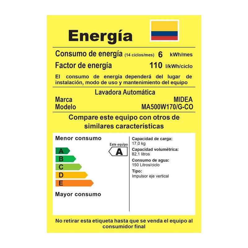 Lavadora Automatica Carga Superior Midea 17KG Gris MA500W170G-CO