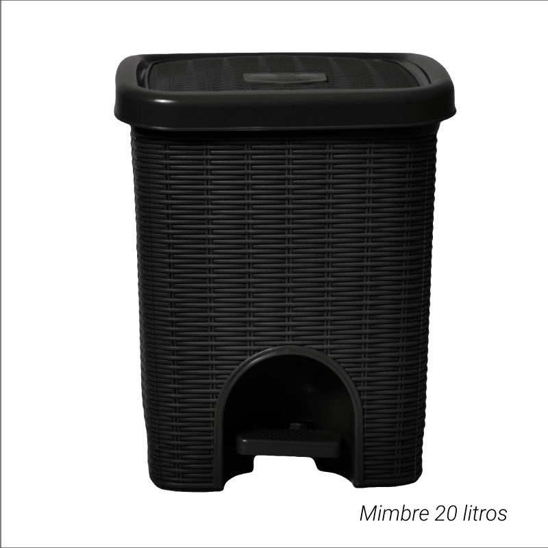 Papelera Mimbre 20Lt Negro 07572NEGRO