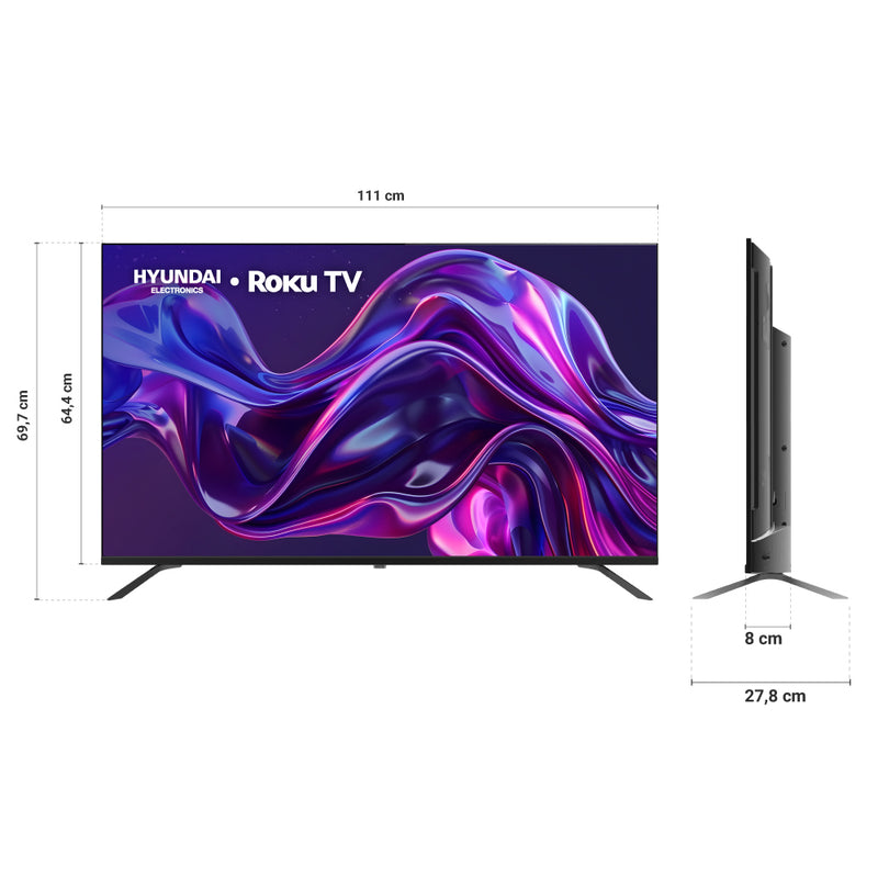 Televisor Smart 50" LED UHD 4K Roku Negro HYLED5023R4KM