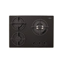 Cubierta Haceb 60x43 cm 3 Puestos Cristal Gas Natural Negro 9003432