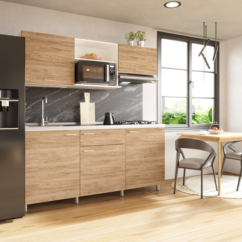 225732    Cocina Montana 1.80 Lado Izquierdo 4 Puestos Color Maple Fluens