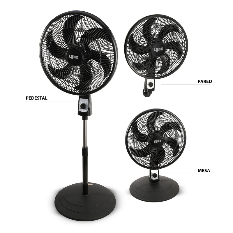Ventilador 3en1 Lynx 18" 90 Watts Negro