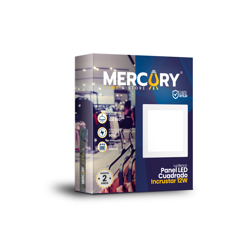 Panel LED de 12 Watts 6" Blanco Cuadrado para Incrustar x 1 Unidad IPL18