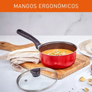 Bateria Colors 11 Piezas Antiadherente Tapa de Vidrio Rojo 5861021578