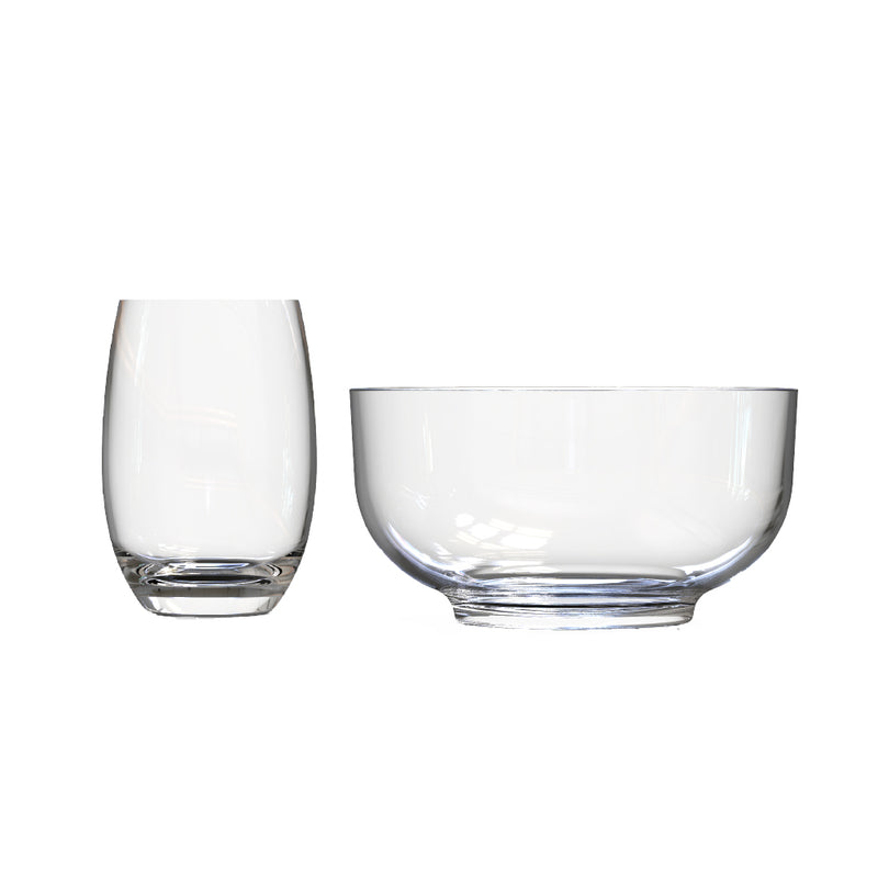 Set 4 Vasos para Bebidas + 2 Ensaladeras