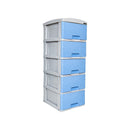 Practimueble Pequeño x 5 Cajones Rattan Color Azul/Gris 1340