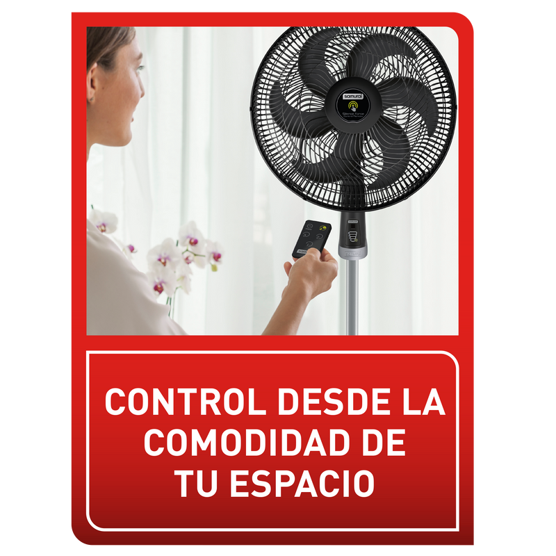 Ventilador Silence Force Control Remoto Pedestal Negro