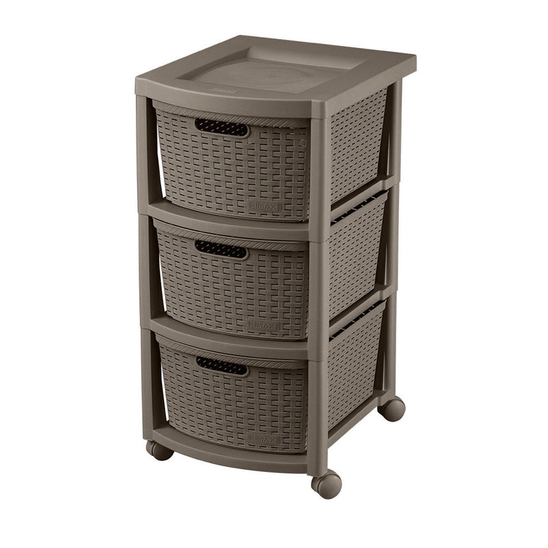 Cajonero Rattan 3 Gavetas Mocca 9832