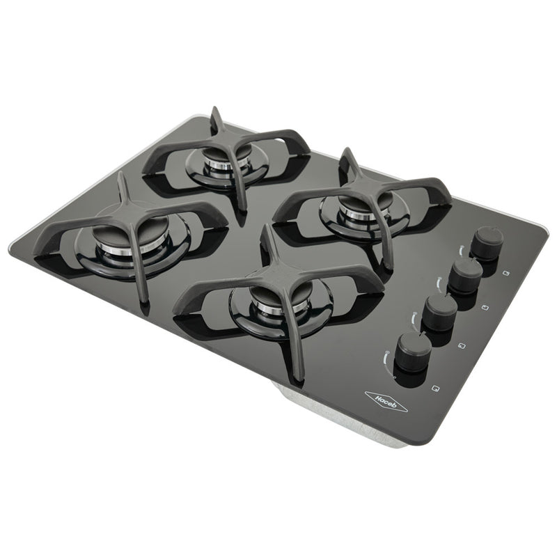 Cubierta para Empotrar de Cristal 60 Cm Negro Gas Propano 9000769