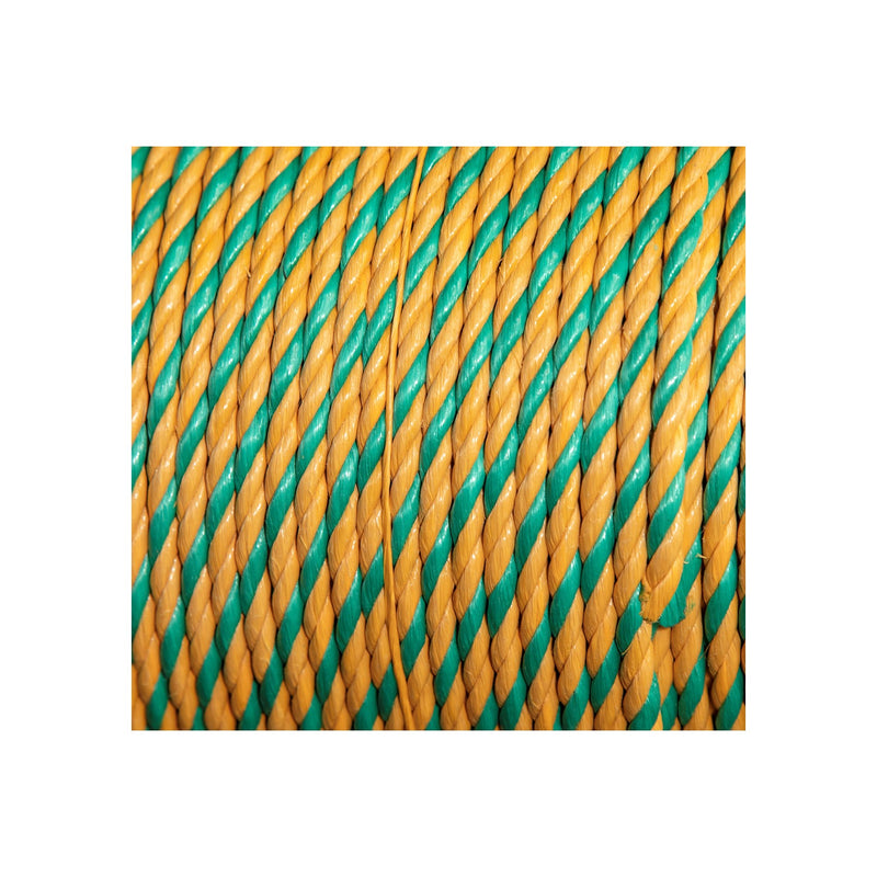 2201022   Soga Polipropileno Rollo x 500 MT 6mm Rafia 1/4" Amarillo,Verde