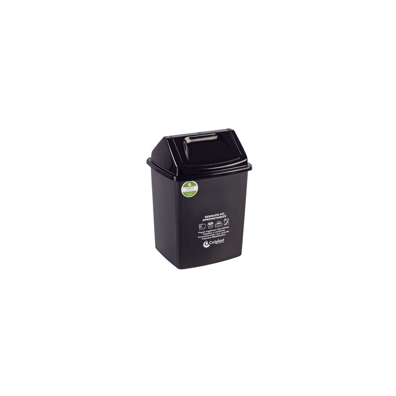 Papelera vaiven de 14lt peletizada color negro 1122