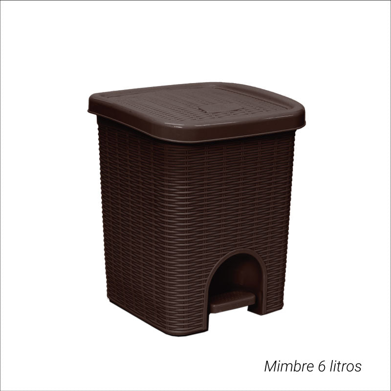 Papelera Mimbre de 6 Litros Café 07574CAFE