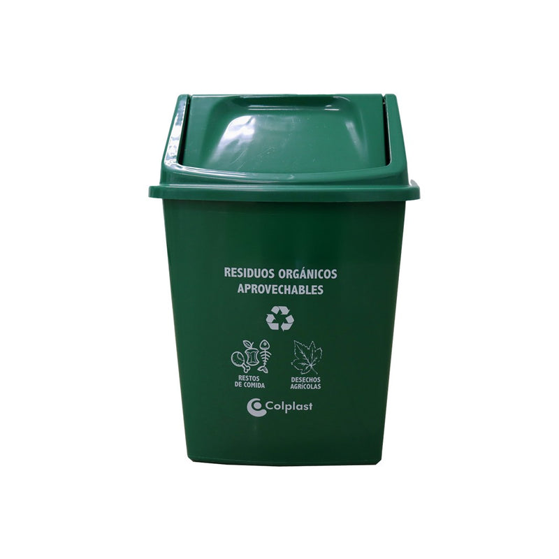 Papelera Vaiven de 22LT Color Verde con Etiqueta 331