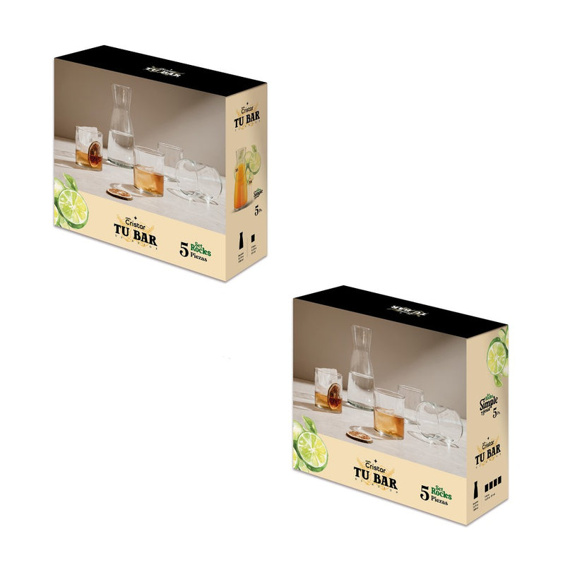 Set Rocks Decan + Vasos 4 Estuches x 5 Unidades 9889EL5TUBAR
