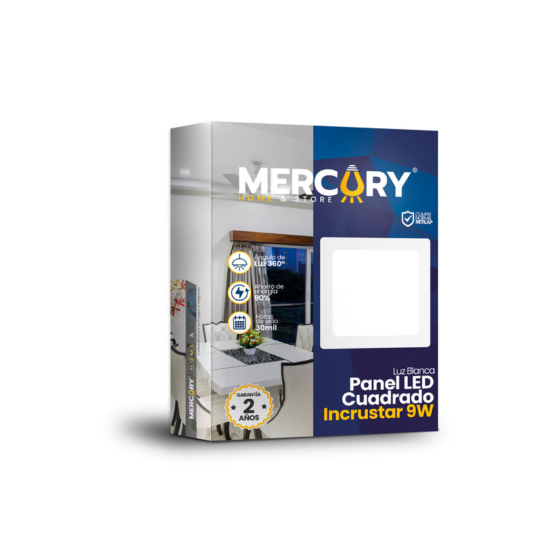 Panel LED de 9 Watts 5" Blanco Cuadrado para Incrustar x 1 Unidad IPL17