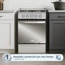 Estufa de Piso 4 Puestos 20" Inox con Horno y Grill EMC5140ANG0