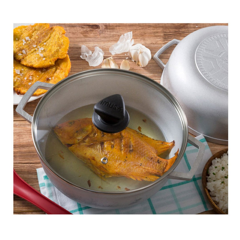 Caldero Imusa 24 Cms- 3.5 Lts Original Tapa de Vidrio N.5 8042400