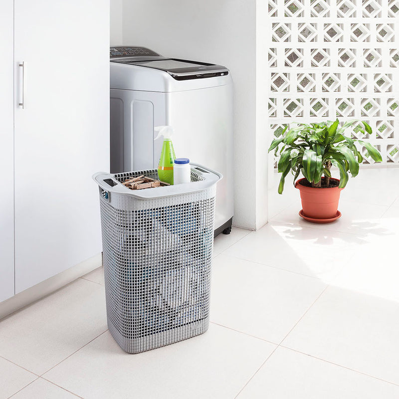 Cesta para Ropa Linum Rectangular Gris Capacidad 50L 11785