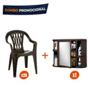 Combo 20 Sillas Sinfonía Wengue + 1 Gabinete para Baño con Espejo Wengue COMBOSINFONIAWENGUE