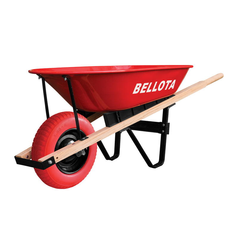 Carretilla antipinchazos 65 litros tolva metálica roja 110938