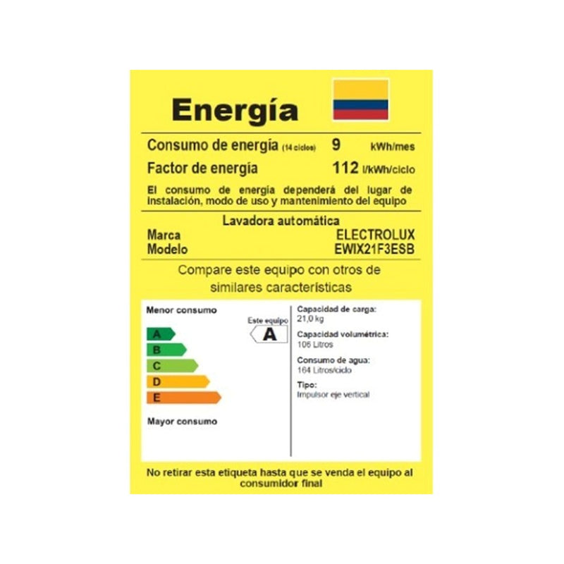 Lavadora Carga Superior Premium 21kg Negro EWIX21F3ESB