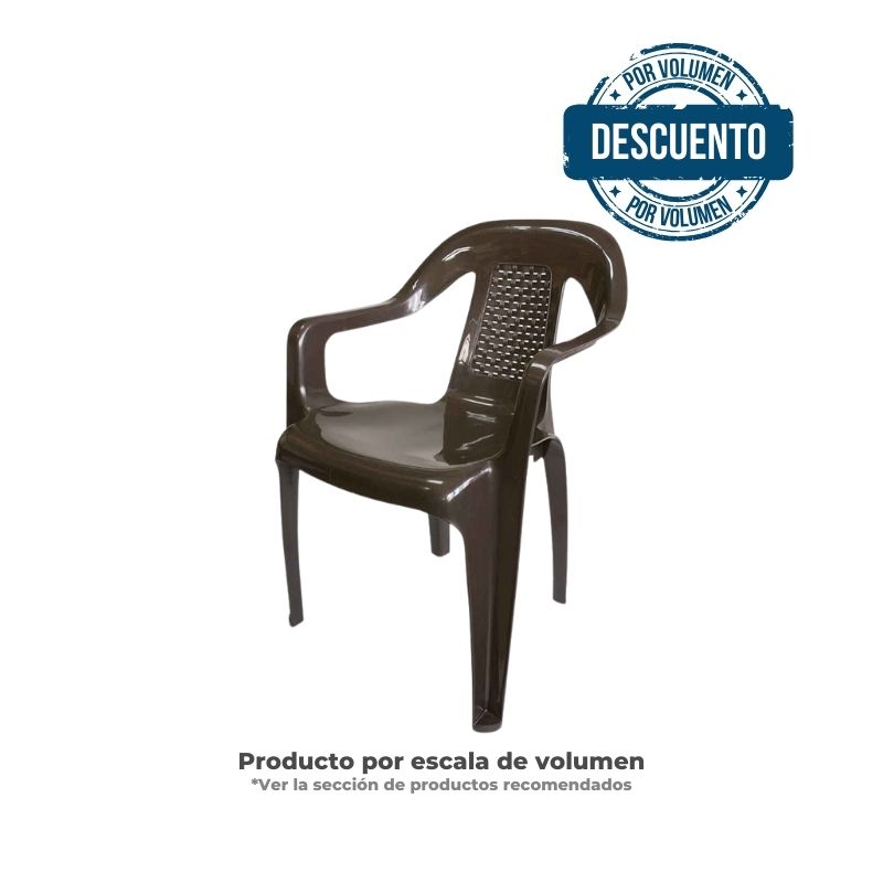 Silla Oceanía con Brazos Peletizada (Espaldar Ratan) - rojo 878