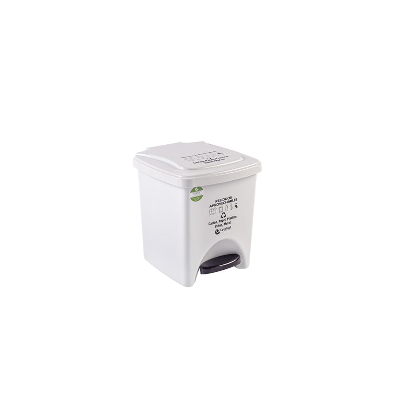 Papelera de pedal de 22lt peletizada color blanco 1104