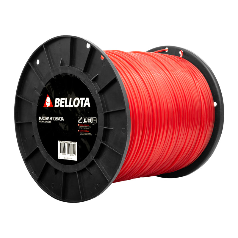 Nylon corta césped rojo 400mt 3,3milimetros