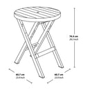 Combo Mesa Redonda Baru  + 2 Silla Plegables Baru Taupe 13008