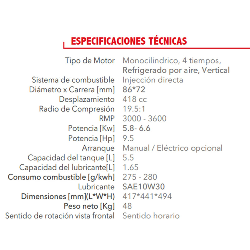 Motor Diesel Tipo Fa 10 Hp, Eje Cuña/Rosca TX186FA